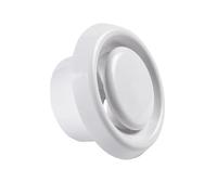 Plastic Round Ceiling Vent, 150mm - 6 inch Air Vent Cover Ceiling Ventilation Cover with Adjustable Valve and Retaining Ring for Bathroom Kitchen Toilet Office