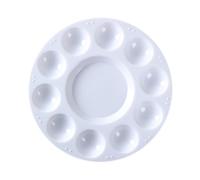 Plastic Round Paint Palette with 10 Wells and Central Reservoir for Holding Mixing Colors Reusable Durable Art Tray Watercolor Acrylic Oil Craft DIY Painting Ideal Artists Painters Amateurs Students