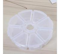 Plastic Round Storage Box with 8 Grids Organizer, Removable Dividers Desktop Cosmetic Container for Travel Jewelry Case and Pill Holder, White