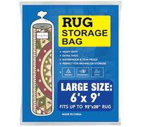 Plastic Rug Storage Bag with Zip Tie,4 Mil Heavy Duty 6' x 9', Ideal for Moving, Packaging, and Storage (Large)