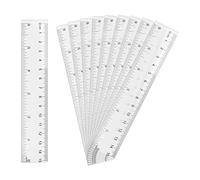 Plastic Ruler Set,10 Pcs 15cm Clear Ruler Transparent Straight Ruler Shatter Resistant Ruler School Office Stationary Ruler for Student Kids Teacher