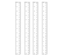 Plastic Ruler Set, 4Pcs 30cm/12in Clear Ruler Kit
