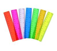 Plastic Ruler Set, Clear Plastic Ruler Shatterproof Colorful Transparent Straight Measuring Rulers, Shatter Resistant Metric Transparent Ruler Tool, Clear Coloured Rulers Set for Kids School Supplies