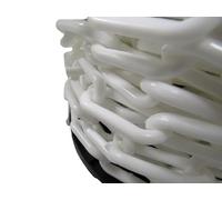 Plastic Safety Barrier Chain Fence 25M (Decorative Garden Drive Various Colours and Sizes) (6MM, White)
