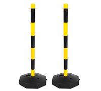 Plastic Safety Barrier Posts for Plastic Chain (2, Yellow/Black)