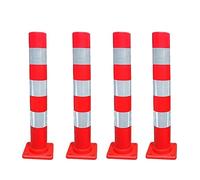 Plastic Safety Bollard Post,Red&White Safety Bollard Post with Removable Base - Portable Barrier for Construction Sites and Facility Management