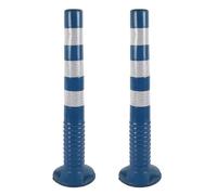 Plastic Safety Bollards for Parking Lot, Reflective Road Caution Cones, Flexible Road Security Posts Traffic Safety Cones, Delineator Post for Expressways Parks Parking Spots Streets(Blue,2PCS)