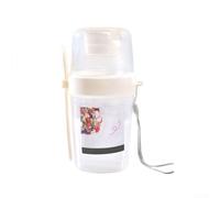 Plastic Salad Cup with Non-Detachable Fork for Convenient On-the-Go Meals, Designed for Freshness Retention During Transport (white)
