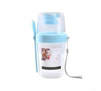 Plastic Salad Shaker Cup with Fixed Fork on Lid, Compact Yet Spacious for Layered Salads, Overnight Oats, and Prepped Snacks (blue)