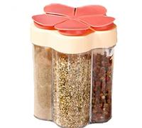Plastic Salt and Pepper Shaker Spice Dispenser 5 Compartment Seasoning Jar Travel Spice Containers with Lids for Cooking