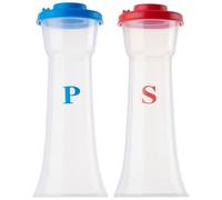 Plastic Salt and Pepper Shakers with Lids 2PCS Moisture Proof Clear Salt and Pepper Shakers for Home Kitchen Restaurant Camping