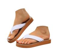 Plastic Sandals for Women Over The Shoe Sandal Flop Slippers Open Toe White, 55