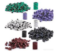 Plastic Sanding caps, Nail Sanding Bands 80/120/180/240 Grit Multicolor Pack of 50/100pcs(240 Black 100pcs)