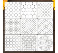 Plastic Sashiko Stencil 5.1 x 5.1 Inch Geometric Sashiko Pattern Template, Drawing Line Quilting Stencil Embroidery Pattern Stabilizers for Sewing Hand Quilting and Embroidery