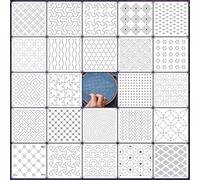 Plastic Sashiko Stencil 5.1 x 5.1 Inch Geometric Sashiko Pattern Template, Drawing Line Quilting Stencil Embroidery Pattern Stabilizers for Sewing Hand Quilting and Embroidery