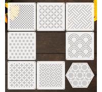 Plastic Sashiko Stencil 5.1 x 5.1 Inch Geometric Sashiko Pattern Template, Drawing Line Quilting Stencil Embroidery Pattern Stabilizers for Sewing Hand Quilting and Embroidery