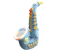 Plastic Saxophone with Light & Music - Portable Kids' Saxophone Musical Instrument, Early Educational Toy (Green)