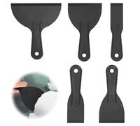 Plastic Scraper Black 5 Pcs Plastic Putty Scrapers Set Wallpaper Scraper Flexible Plastic Paint Scraper Tool Non Scratch Painting Filler Putty Knife for Painter Wall Car Painting Scrapers