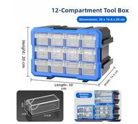 Plastic Screw Storage Box Drawer Tool Organiser, 30 x 20 16 cm | Pull-out drawer design keeps screws, nails and small hardware sorted and easy to reach while keeping your workspace tidy.