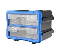 Plastic Screw Storage Box with Drawer Style Design and Removable | Dividers, Wall-Mountable Anti-Static PP Tool Organizer for Small Parts, Stackable Workshop Container, Blue(2)