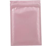 Plastic Sealed Bags, 100pcs Heat Seal Aluminum Foil Plastic Package Bag Zipper Top Flat Pouches Zip Lock Mylar Bags with Tear Notch(Glossy Pink,12x18cm)