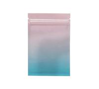 Plastic Sealed Bags, 100pcs Heat Seal Aluminum Foil Plastic Package Bag Zipper Top Flat Pouches Zip Lock Mylar Bags with Tear Notch(Glossy Pink Blue,15x22cm)