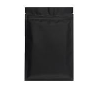 Plastic Sealed Bags， 100pcs Matte Black White Pink Heat Sealable Ziplock Packaging Bag Pouch Reclosable Flat Aluminum Foil Zip Lock Plastic Bags(Black Zip Lock Bags,15x22cm)