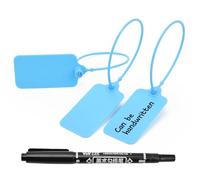 Plastic Seals Shipping Tags Label Logistics Use Sign Tie, Sealing Storage Multi Purpose Name ID Tag for Backpack, Schoolbag, Car Key, Luggage(100pcs,Blue)