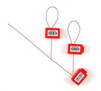 Plastic Security Seal Numbered Water Meter Seal Secure Anti-Tamper Tag Gas Meter Seal Self-Locking Ties wit Copper Wire(100pcs X Red)