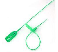 Plastic Security Seals Tamper Evident Tags Self Locking Zip Ties Numbered Pull Tight Signage 250mm for Fire Extinguisher Truck Pack of 100 (Green)