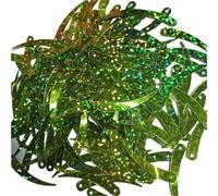 Plastic Sequins 1000pcs Chilli Ivory Shape Sequins 5 * 32mm PVC Flat Paillette Decoration 1 Hole 18 Colors Available for Card Making(Laser Light Green)