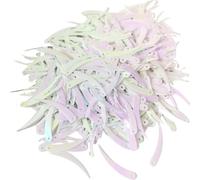 Plastic Sequins 1000pcs Chilli Ivory Shape Sequins 5 * 32mm PVC Flat Paillette Decoration 1 Hole 18 Colors Available for Crafts(White AB)
