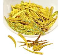 Plastic Sequins 1000pcs Chilli Ivory Shape Sequins 5 * 32mm PVC Flat Paillette Decoration 1 Hole 18 Colors Available for DIY Clothing(Laser Gold)