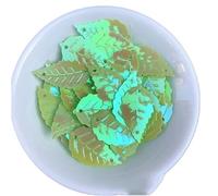Plastic Sequins 100g 13x22mm PVC Loose Sequins Paillette Wedding Craft DIY Leaf Pink Rec White Accessories Sewing for DIY Clothing(Ab light green)