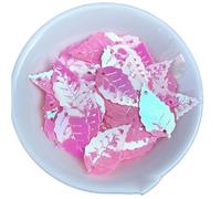 Plastic Sequins 100g 13x22mm PVC Loose Sequins Paillette Wedding Craft DIY Leaf Pink Rec White Accessories Sewing for Crafts(Ab Pink)