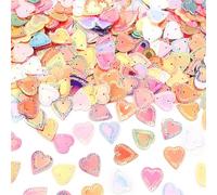 Plastic Sequins 100g Mix Color Sequin Spacer Beads Glitter Heart Butterfly Shape for DIY Craft Nial Headwear Bracelet Jewelry for Crafts(16x17mm)