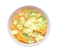 Plastic Sequins 18 * 20mm Shell Shape PVC Bulk Sequined DIY Garment Sewing Supplies Footwear Party Decoration for Crafts(Yellow,50g)