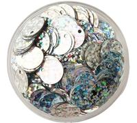 Plastic Sequins Sequin 10/15/20/25/30mm PVC Flat Round Loose Sequins Sewing Wedding Craft Accessories para Coser 50g for Card Making(Laser Silver,10mm)