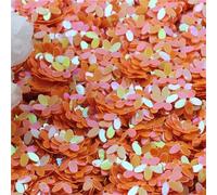 Plastic Sequins Sequin 10mm Cup Five Finger Flower Sequins Paillettes Sewing Wedding Craft Women Garments Accessories for Crafts(Ab Orange)