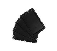 Plastic Serving Trays Food Tray - 14" x 9" Black Rectangle Serving Platter for Party | Cafeteria | Kitchen | Restaurant - Set of 4 Small Flat Trays for Dessert | Fruit | Cookie | Snack | Appetizer