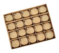 Plastic Shatterproof Xmas Ornaments 6cm 20pcs(Khaki)