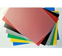Plastic Sheet Polypropylene Coloured ViPrint Graphic Arts 0.8mm Thick A5 to A2 (Red, A2-600 x 420mm (23.4 x 16.5 in))
