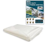 Plastic Sheeting Heavy Duty Thick 2 X 10M Thickened 1.85KG Clear Polythene Sheet Waterproof Garden Polytunnel Membrane Greenhouse Cover Dust Sheet Gardening Grow Insulation Building Rubble Protection