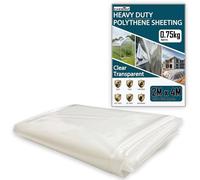 Plastic Sheeting Heavy Duty Thick 2 X 4M Thickened 0.75KG Clear Polythene Sheet Waterproof Garden Polytunnel Membrane Greenhouse Cover Dust Sheet Gardening Grow Insulation Building Rubble Protection