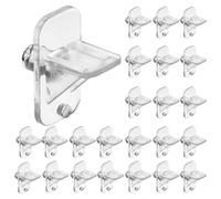 Plastic Shelf Pegs 24Pcs Replacement Clear 1/4" 6lb Load Capacity Shelf Pins for Cabinet, Closet, Bookcase & More Brackets
