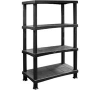 Plastic Shelving Unit 4Tier Storage Racking Shelves Home Garden Garage Shed Rack