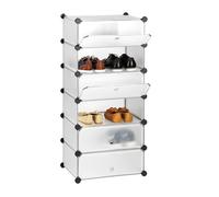 Plastic shoe cabinet Lightweight Easy Assembly Plastic Shoe Rack 6 Compartments