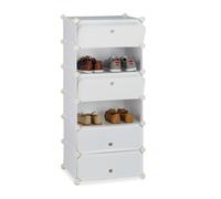 Plastic shoe cabinet Lightweight Easy Assembly Plastic Shoe Rack 6 Compartments