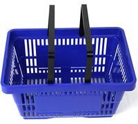 Plastic Shopping Basket 4 Colours 1, 2, 3, 5 & 10 Pack - 20 Litre Plastic Baskets (1 X PLASTIC BASKET, BLUE)