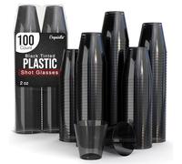 Plastic Shot Glasses Disposable 100 Count 2 Oz Smokey Dark Tinted Black Shot Cups - Perfect Party Supplies for Party Cups for Drinking Games - Jello Shot Cups - Cute Shot Glasses & Cool Shot Glasses
